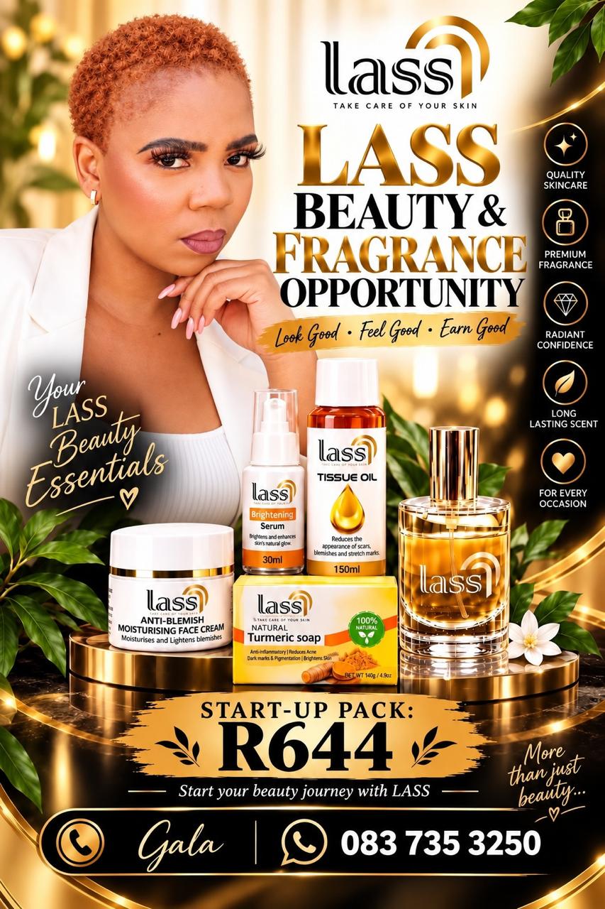Gala’s complete Lass Beauty and Fragrance promotion with the R644 start-up pack and contact number